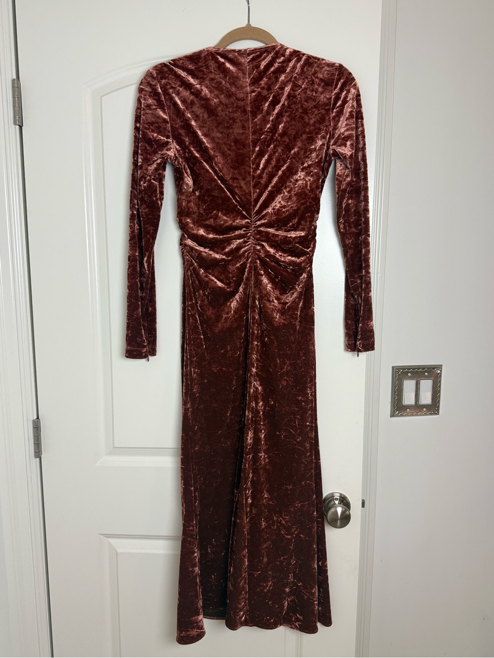 Rachel Comey Velvet Midi Dress in Rust Brown - Picture 2 of 5